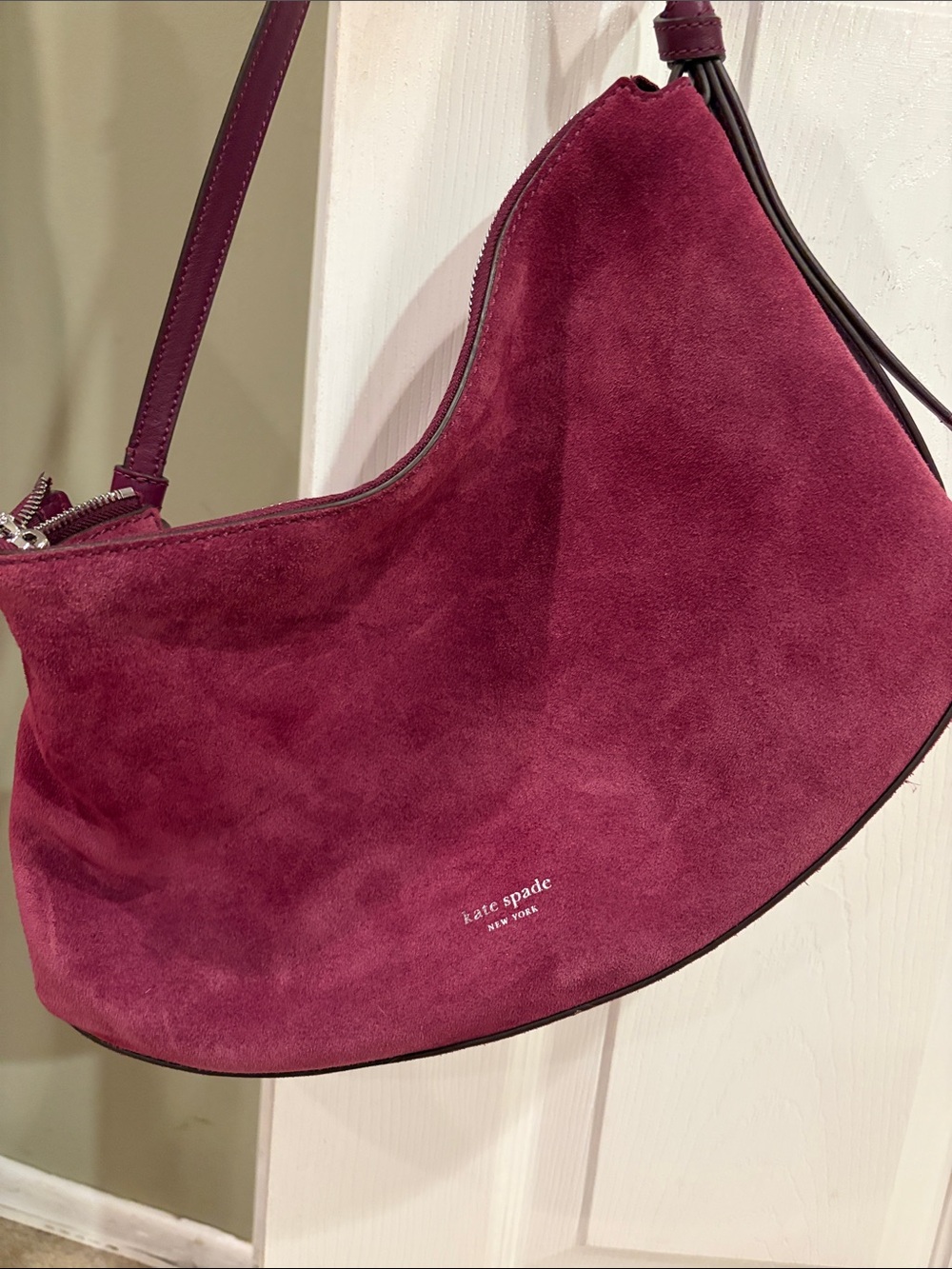 kate spade Suede Shoulder Bag in Wine